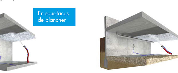 Isolation thermique et acoustique à projeter en sous-face de plancher et vide sanitaire