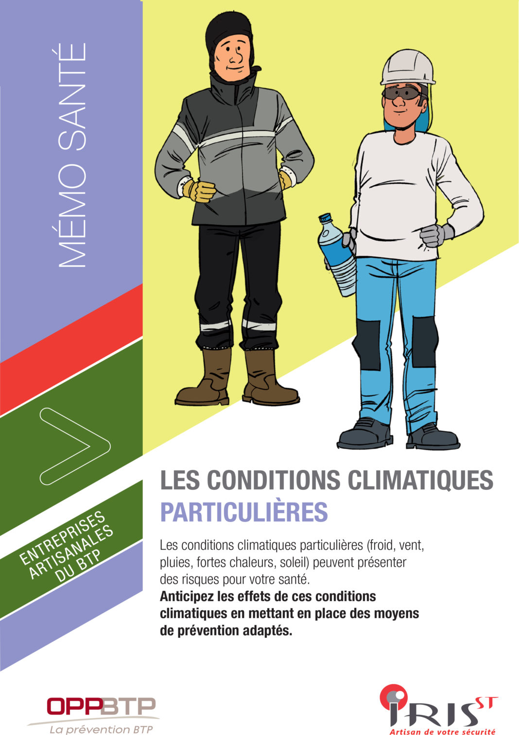 Mémo Iris-ST sur les conditions climatiques particulières à l'attention des petites entreprises artisanales du bâtiment